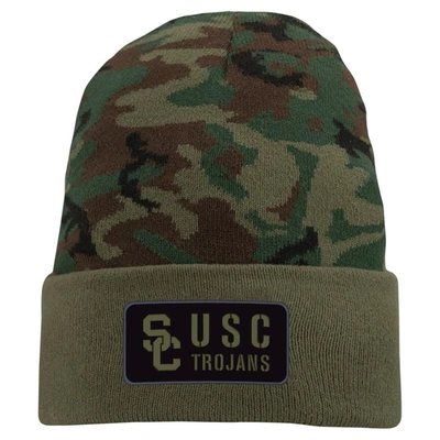 Shop Nike Camo Usc Trojans Military Pack Cuffed Knit Hat