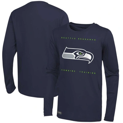 Shop Outerstuff College Navy Seattle Seahawks Side Drill Long Sleeve T-shirt