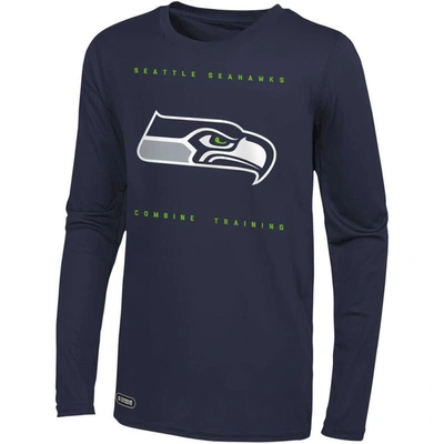 Shop Outerstuff College Navy Seattle Seahawks Side Drill Long Sleeve T-shirt