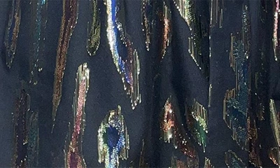 Shop Julia Jordan Metallic Long Sleeve Faux Wrap Minidress In Black Multi