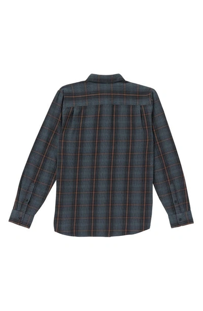 Shop Volcom Plaid Heavy Twill Flannel Button-up Shirt In Dark Slate