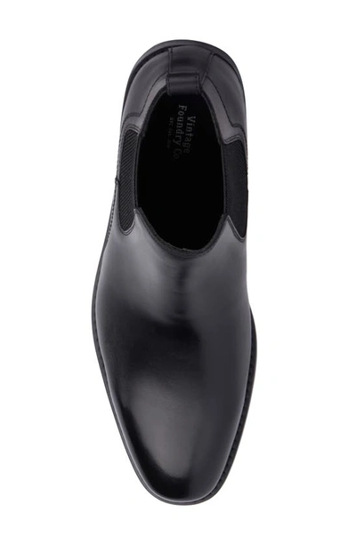 Vintage Foundry Darwin Plain Toe Chelsea Boot In Black