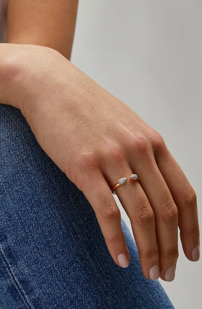 Monica Vinader Fiji Bud 18ct Gold Vermeil On Sterling Silver Diamond Stacking Ring In Yellow Gold/ Diamond