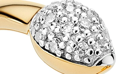 Shop Monica Vinader Fiji Bud Diamond Stacking Ring In Yellow Gold/ Diamond