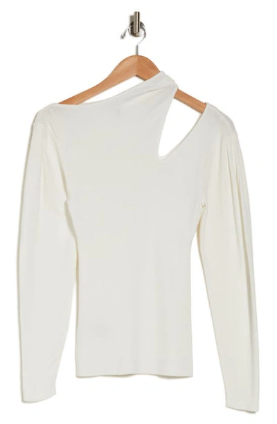 Shop Bcbgeneration Cutout Shoulder Sweater In Marshmellow