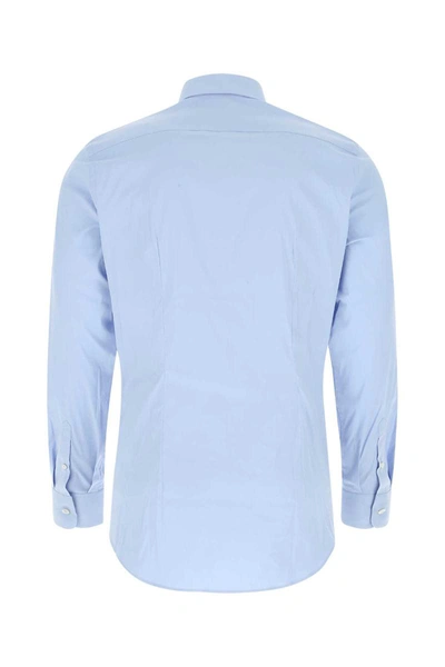 Shop Prada Shirts In Light Blue