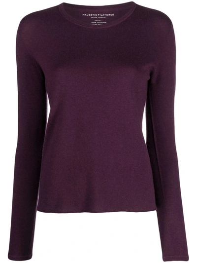 Shop Majestic Filatures Cashmere Sweater In Purple