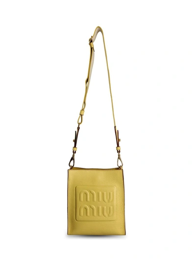 Shop Miu Miu Handbags In Yellow