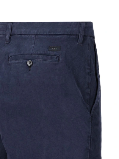 Fay Trendy And Comfortable Trousers In Dark Night Blue