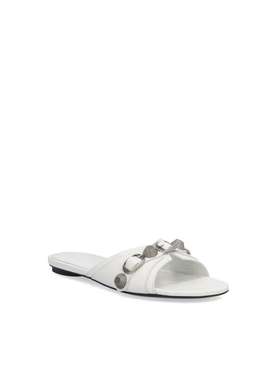 Shop Balenciaga Sandals In Optic White/silver
