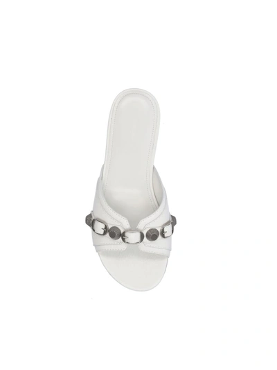 Shop Balenciaga Sandals In Optic White/silver