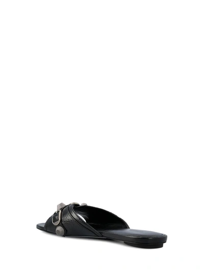 Shop Balenciaga Sandals In Black/aged Nikel