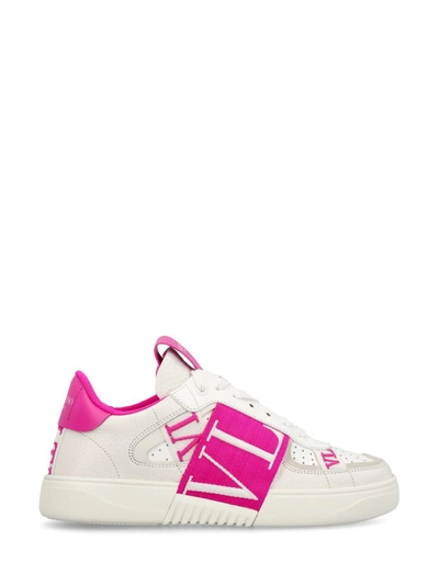 Shop Valentino Garavani Sneakers In White/pink Pp/ice