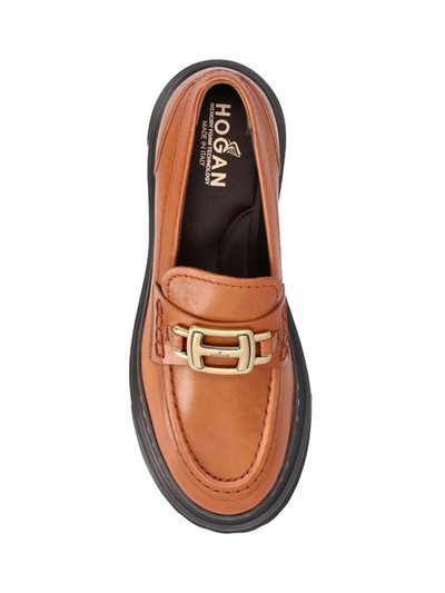 Shop Hogan Low Shoes In Dark Leather