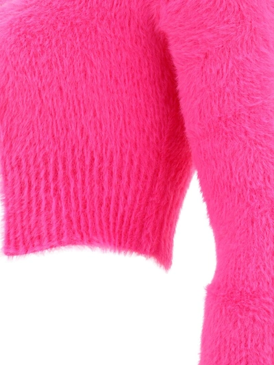 Shop Jacquemus "la Maille Neve Manches Longues" Cardigan In Fuchsia