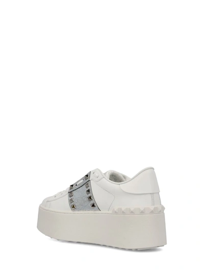 Shop Valentino Garavani Sneakers In White/silver/white