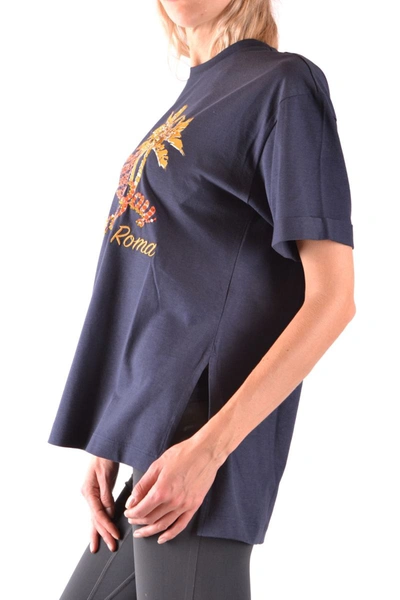 Shop Fendi Tshirt Short Sleeves In Blue