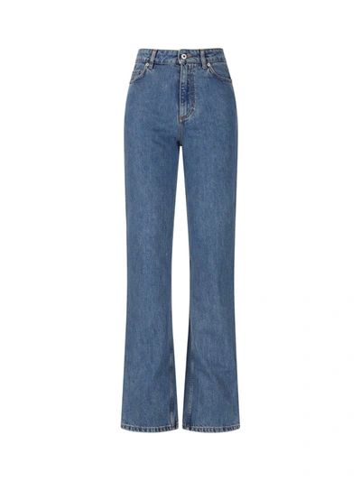 Burberry High-waist Straight-leg Jeans In Mid Blue