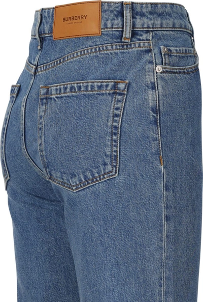 Burberry High-waist Straight-leg Jeans In Mid Blue