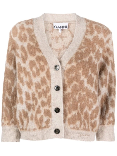 Shop Ganni Sweaters In Timber Wolf