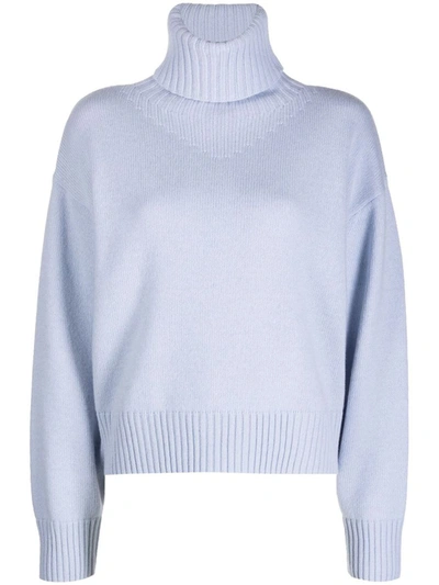 Shop Filippa K Wool Turtleneck Sweater In Clear Blue
