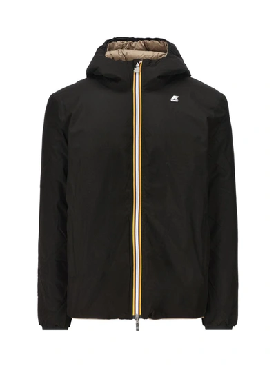 Shop K-way Jackets In Black P-beige T