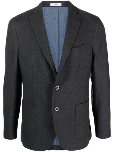 Shop Boglioli Double-breasted Wool Jacket In Grey