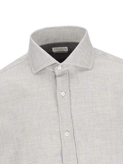 Shop Brunello Cucinelli Shirts In Gray