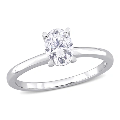 Mimi & Max 1ct Dew Oval Created Moissanite Solitaire Engagement Ring In Sterling Silver In White