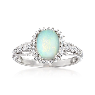 Ross-simons Ethiopian Opal And White Topaz Ring In Sterling Silver