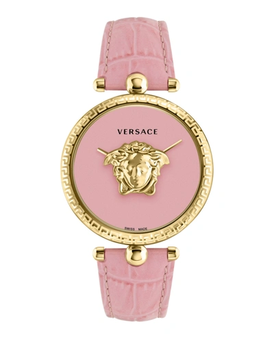 Shop Versace Palazzo Empire Strap Watch In Gold