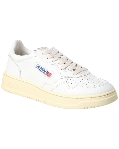 Shop Autry Medalist Leather Sneaker In White