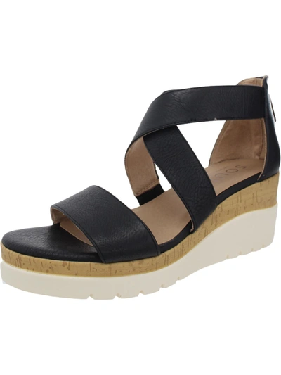 Shop Soul Naturalizer Good Times Womens Zipper Comfort Wedge Sandals In Black