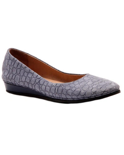Shop French Sole Zeppa Leather Wedge In Blue
