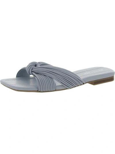 Shop Marc Fisher Laury Womens Slip On Strappy Slide Sandals In Grey