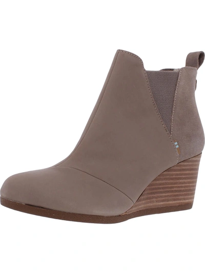 Shop Toms Kelsey Womens Wedge Boots In Grey