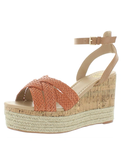 Shop Jane And The Shoe Lily Womens Cork Caged Espadrilles In Orange