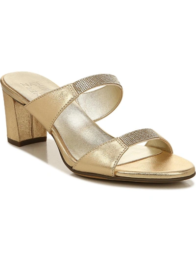 Shop Naturalizer Venus 2 Womens Leather Rhinestone Mule Sandals In Gold