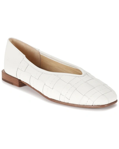 Shop Frye Claire Leather Flat In White