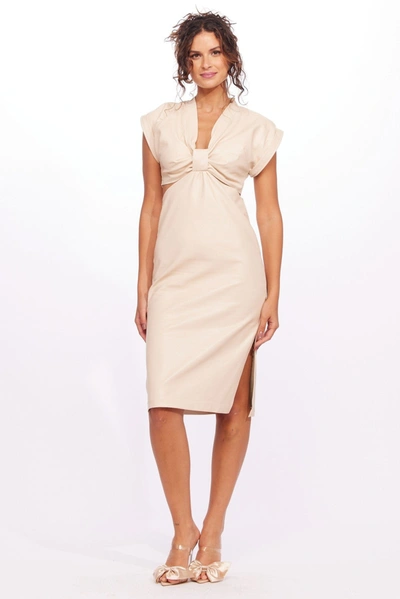 Eva Franco Mini Dress - Vegan Leather In Beige
