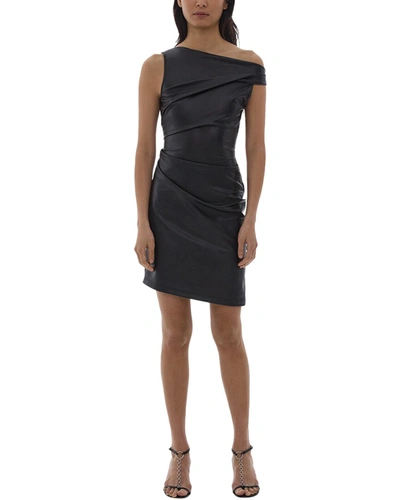 Shop Helmut Lang Asymmetrical Dress In Black