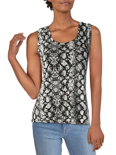 CARMEN MARC VALVO WOMENS PRINTED KNIT TANK TOP 