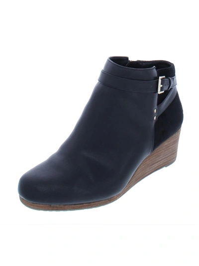 Shop Dr. Scholl's Double Womens Faux Leather Ankle Booties In Black