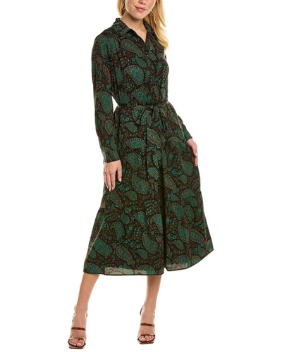 Shop Yal New York Tiered Shirtdress In Green