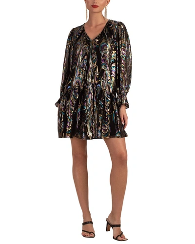 Shop Trina Turk Celestial Silk-blend Dress In Multi