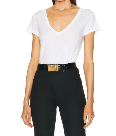 Shop Enza Costa Perfect V Tee In White