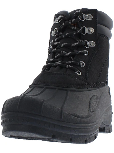 Shop Weatherproof Vintage Adam Ii Mens Faux Leather Round Toe Combat & Lace-up Boots In Black