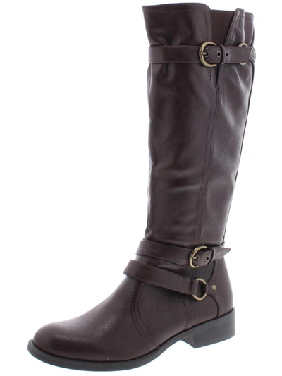 Shop White Mountain Loyal Womens Faux Leather Knee-high Riding Boots In Grey