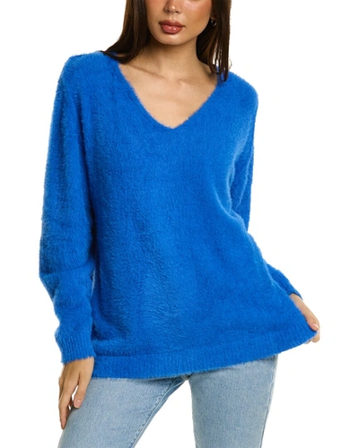 Shop Vintage Havana Fuzzy Tunic Sweater In Blue