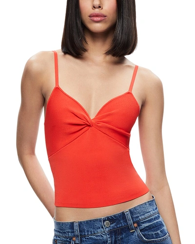 Shop Alice And Olivia Rhona Twist Front Tank In Red